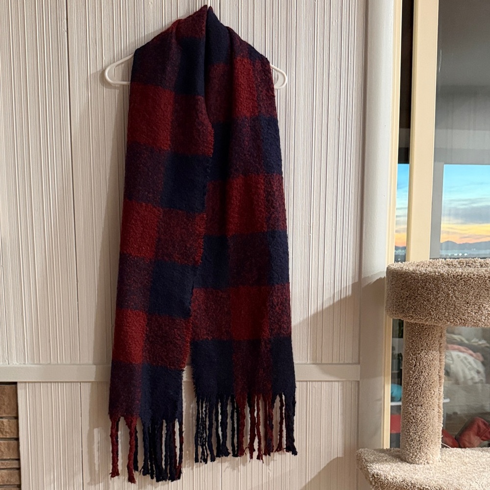 Red and Black Plaid Scarf